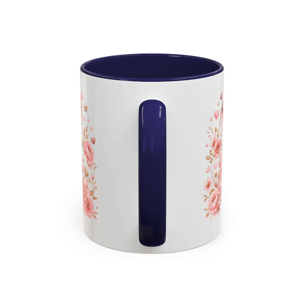 Baby Shower Coffee Mug – Cute Pink Elephant Floral 11/15oz Accent Mug