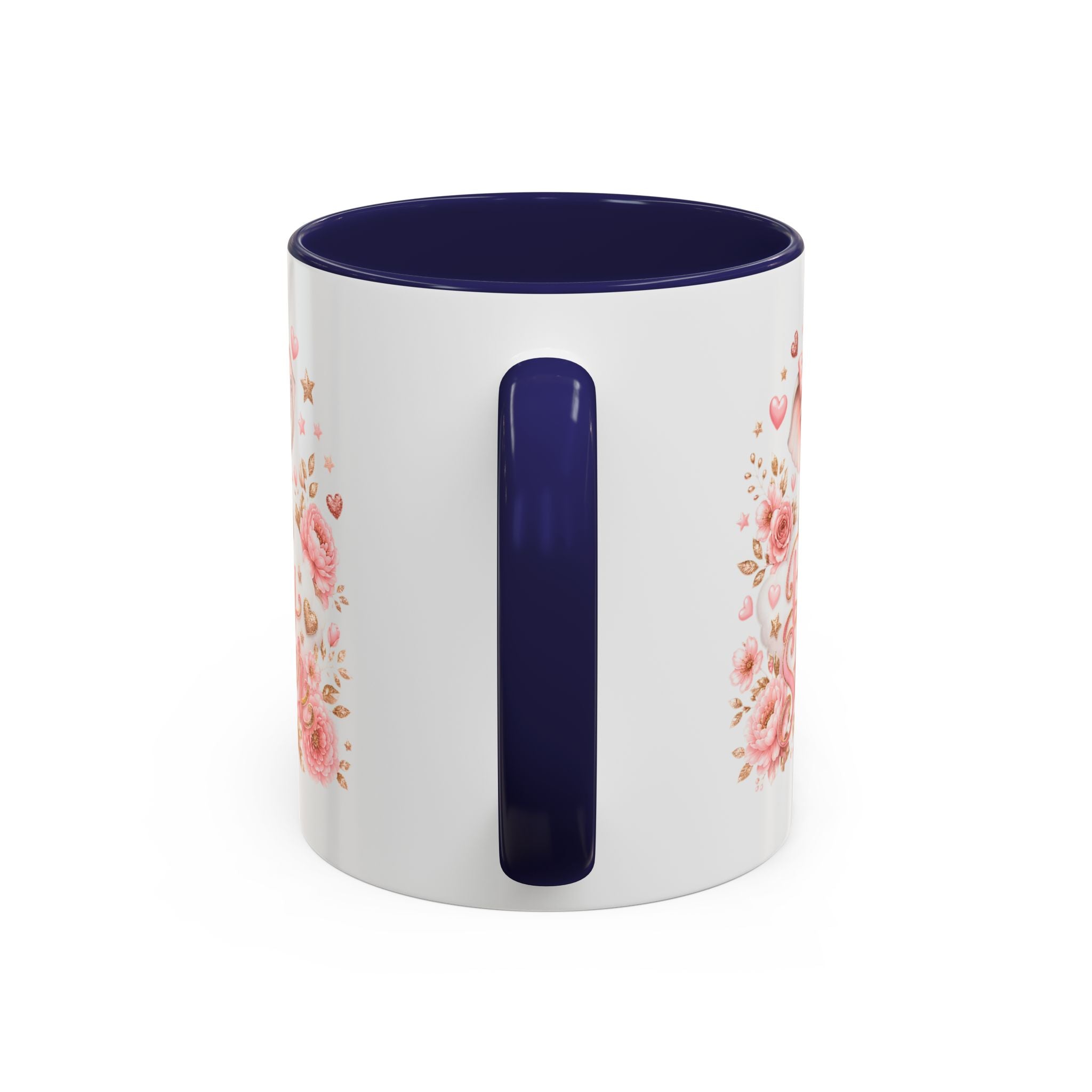 Baby Shower Coffee Mug – Cute Pink Elephant Floral 11/15oz Accent Mug
