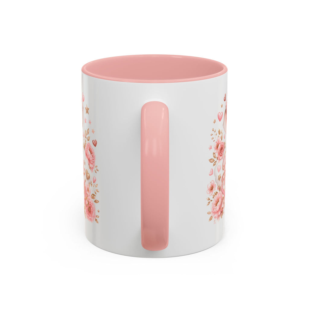 Baby Shower Coffee Mug – Cute Pink Elephant Floral 11/15oz Accent Mug
