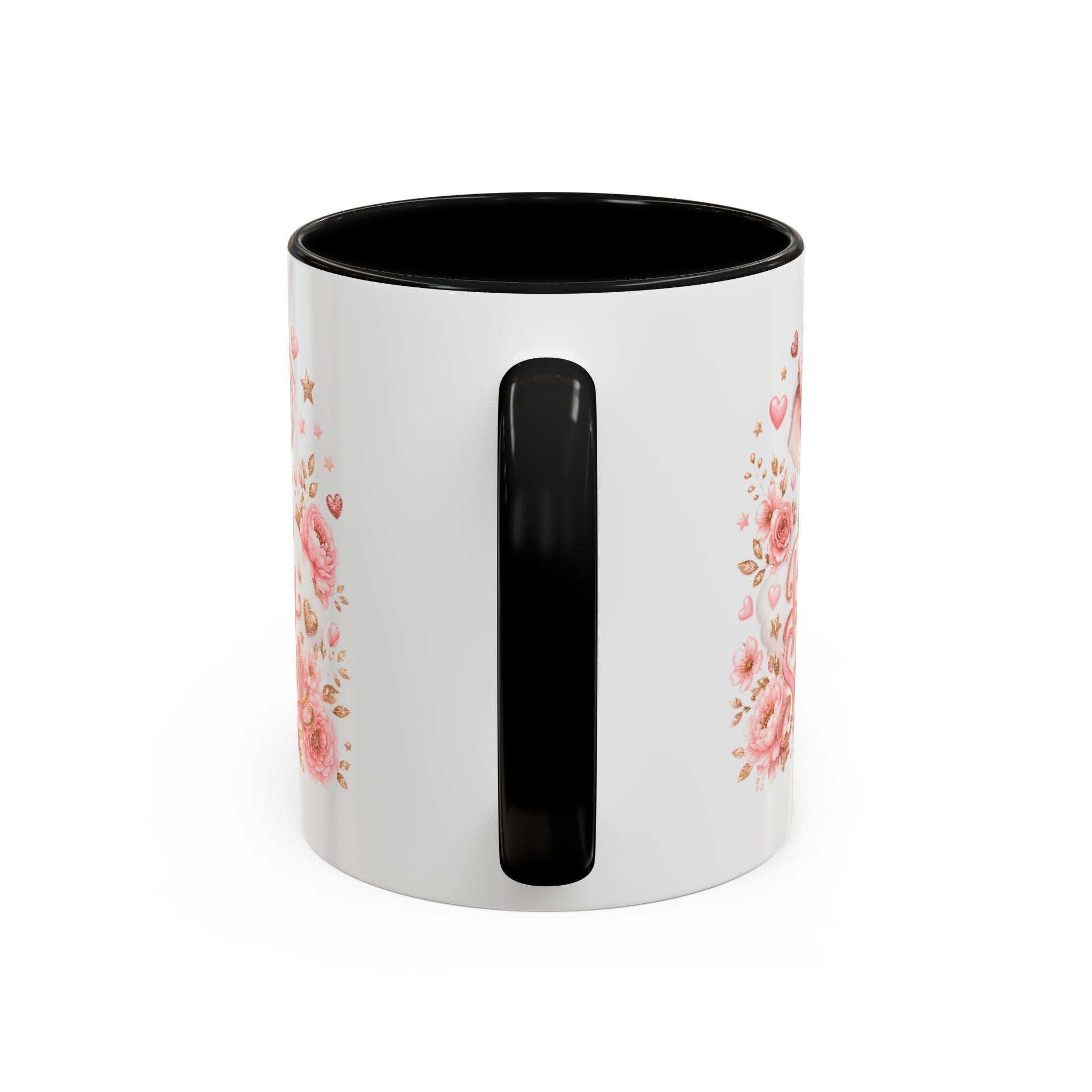 Baby Shower Coffee Mug – Cute Pink Elephant Floral 11/15oz Accent Mug