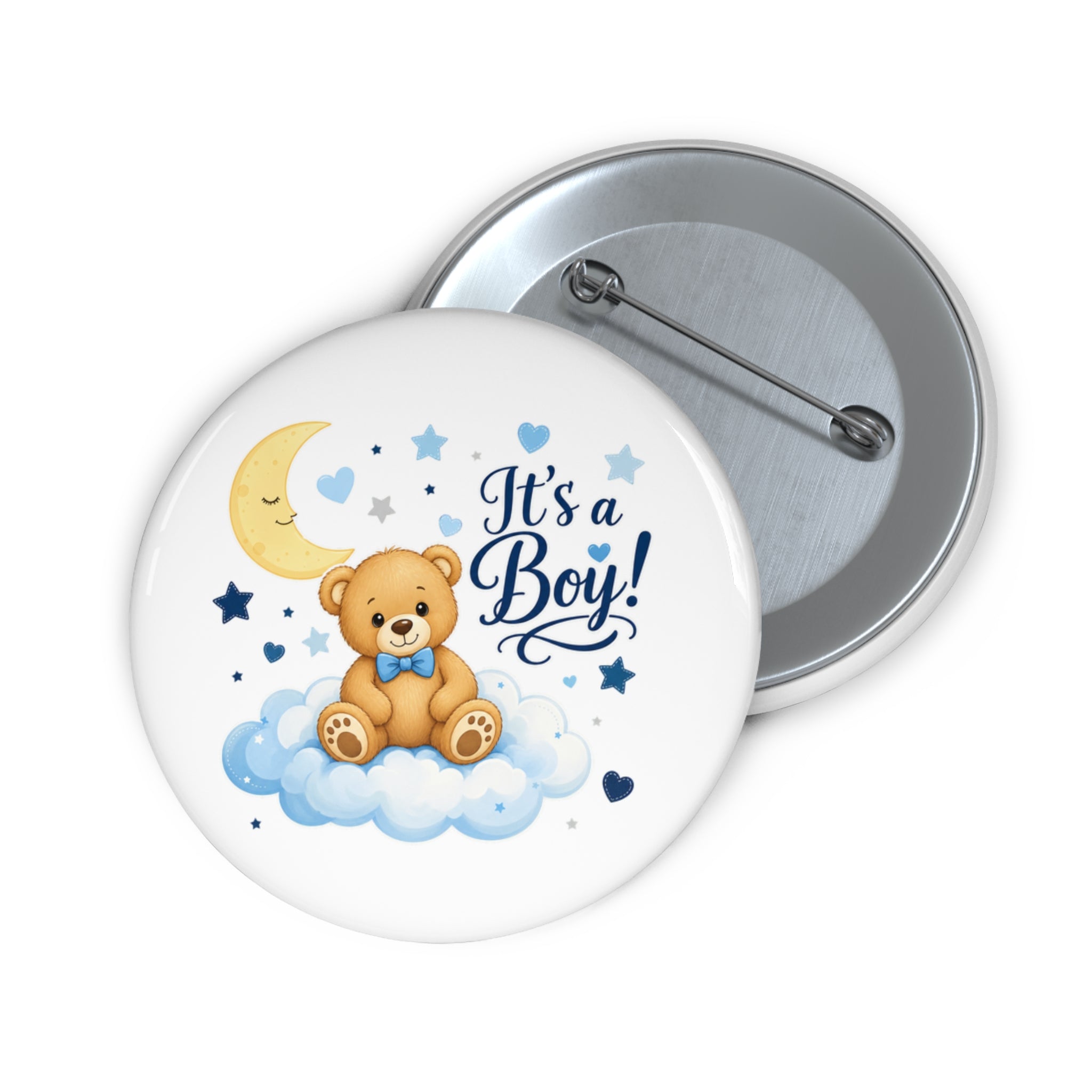 Custom Baby Announcement Pin Button - It's a Boy!