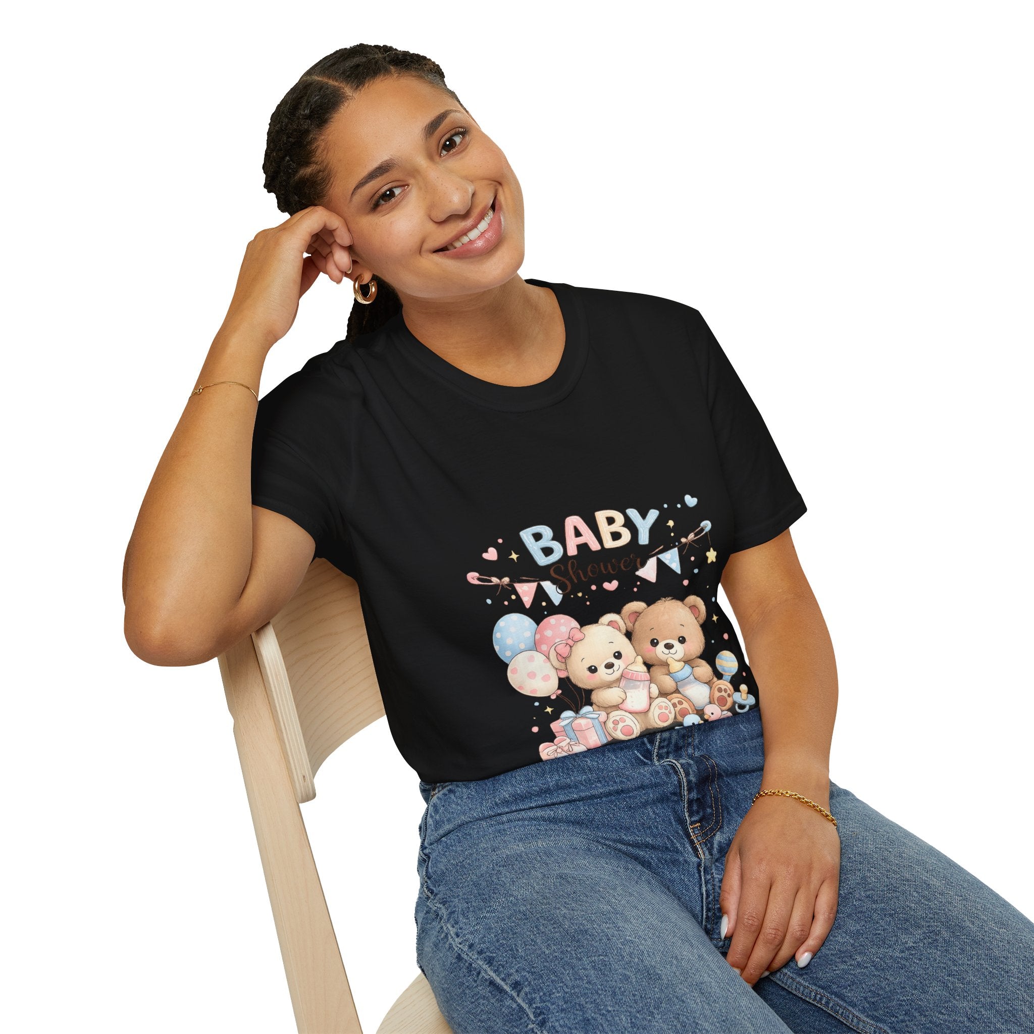 Baby Shower T-Shirt — Cute Teddy Bears & Balloons Design