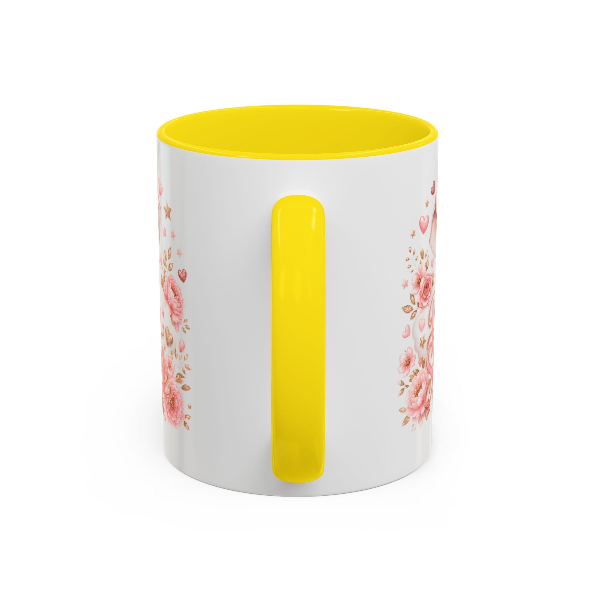 Baby Shower Coffee Mug – Cute Pink Elephant Floral 11/15oz Accent Mug