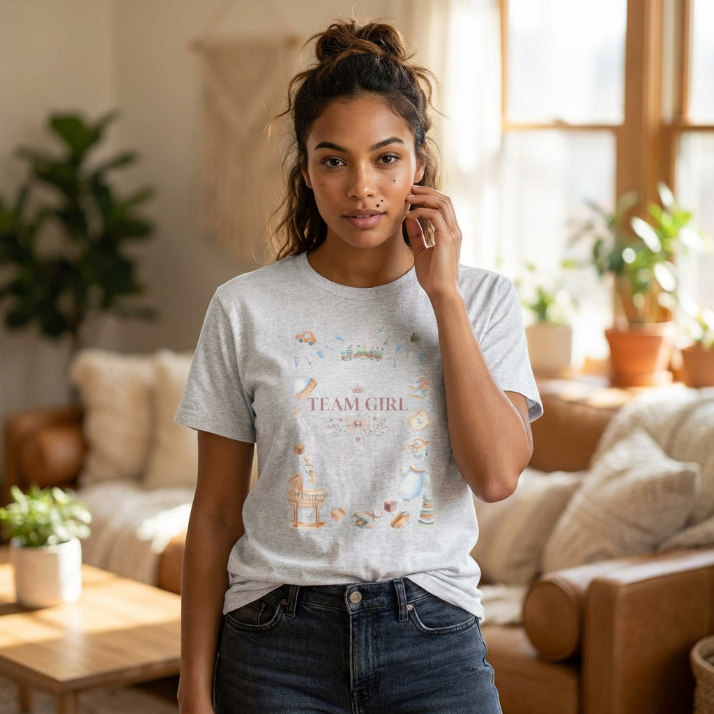 Baby Girl Celebration T-Shirt – Cute & Minimalist Design