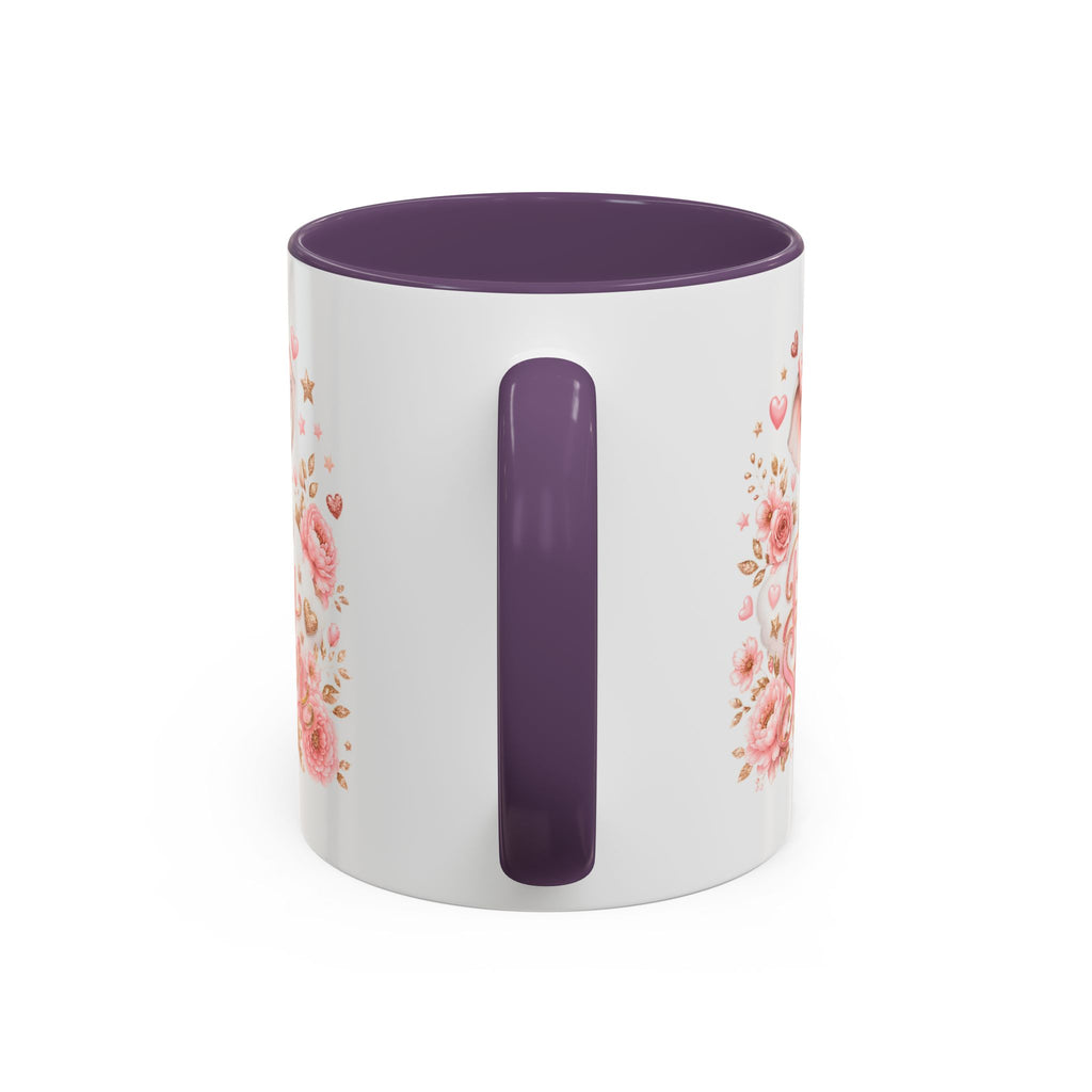 Baby Shower Coffee Mug – Cute Pink Elephant Floral 11/15oz Accent Mug