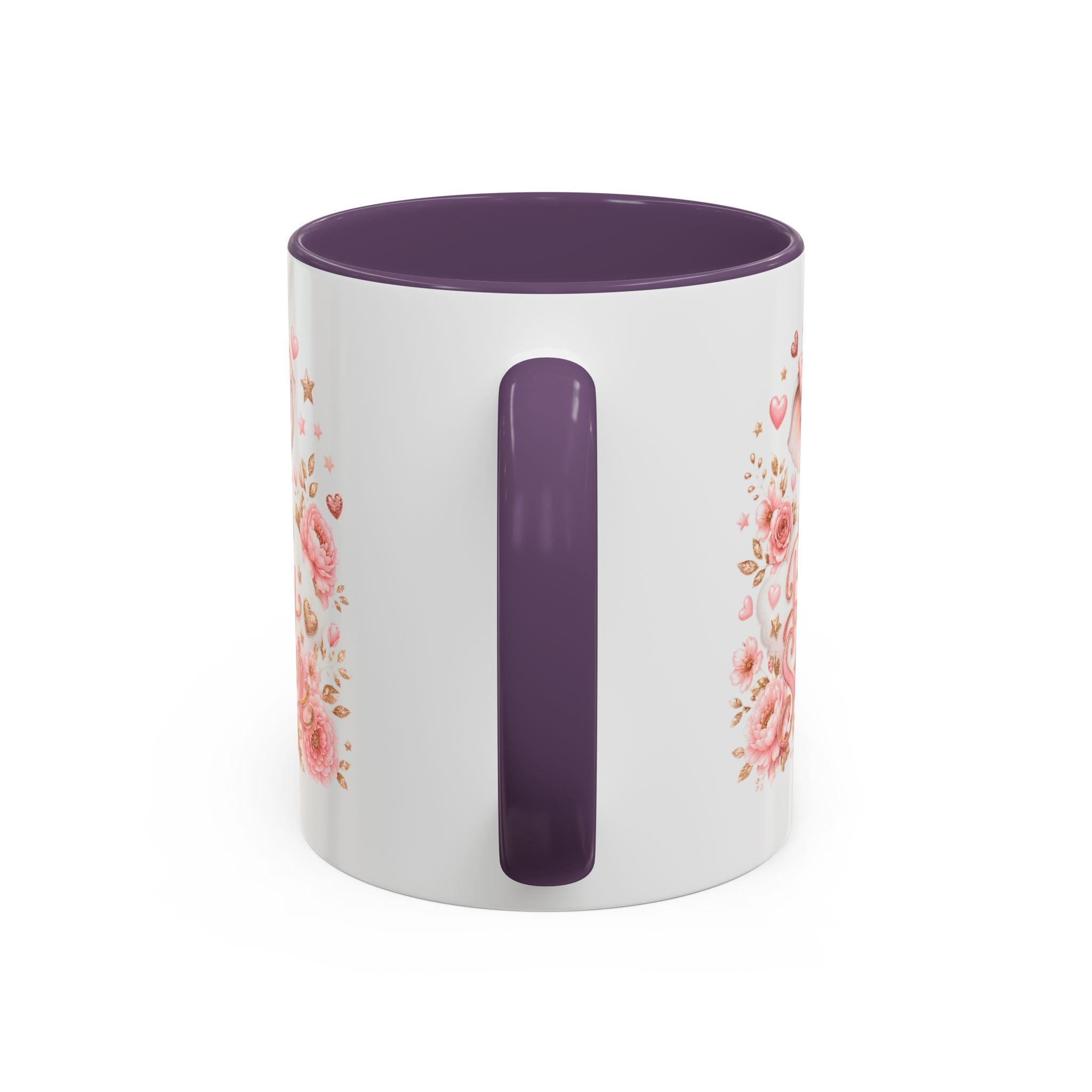 Baby Shower Coffee Mug – Cute Pink Elephant Floral 11/15oz Accent Mug