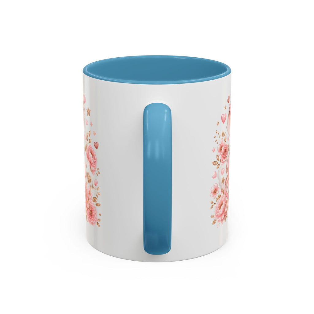 Baby Shower Coffee Mug – Cute Pink Elephant Floral 11/15oz Accent Mug