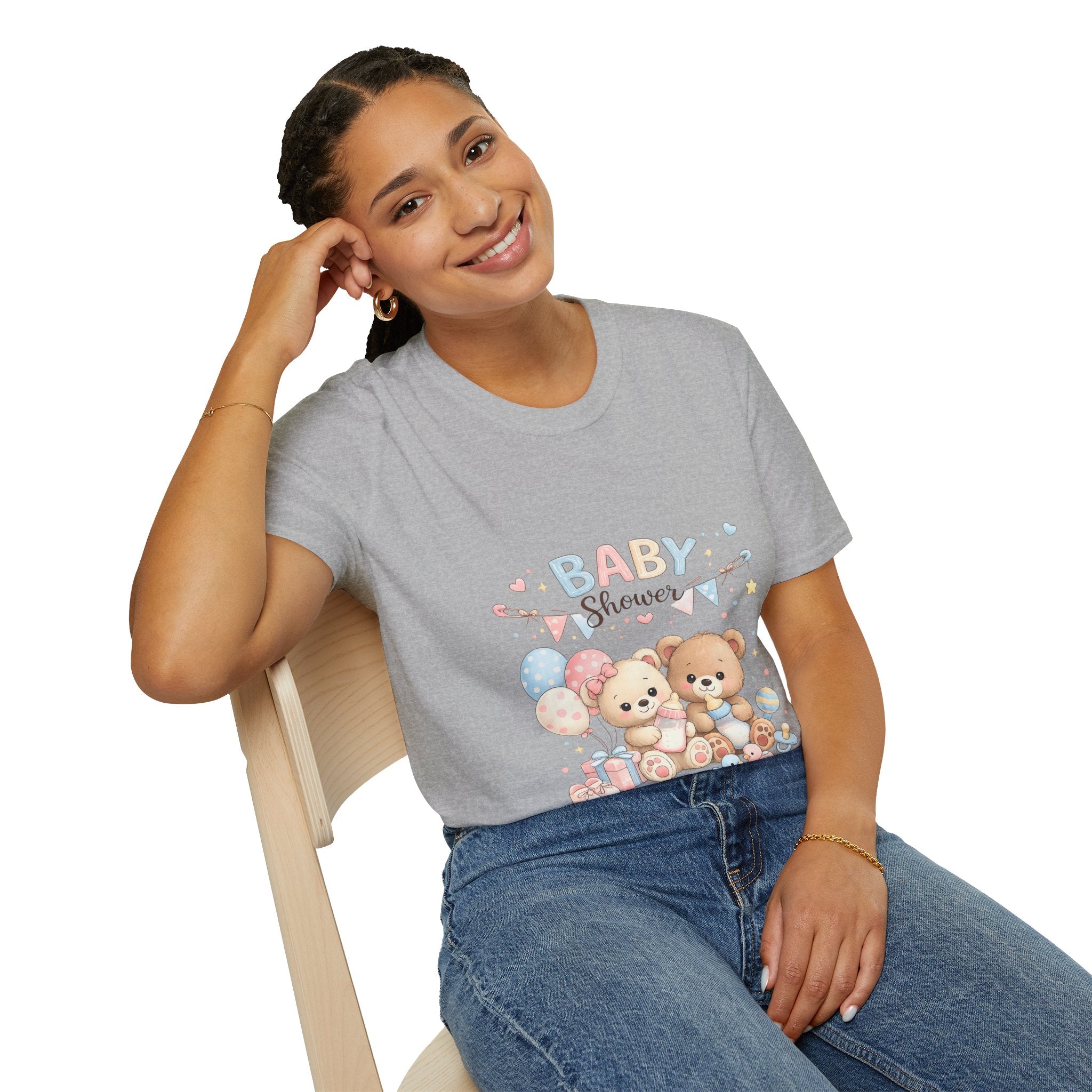 Baby Shower T-Shirt — Cute Teddy Bears & Balloons Design