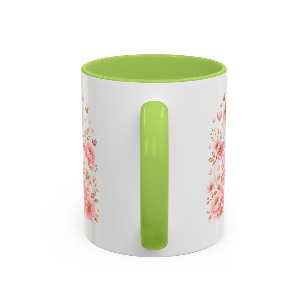 Baby Shower Coffee Mug – Cute Pink Elephant Floral 11/15oz Accent Mug
