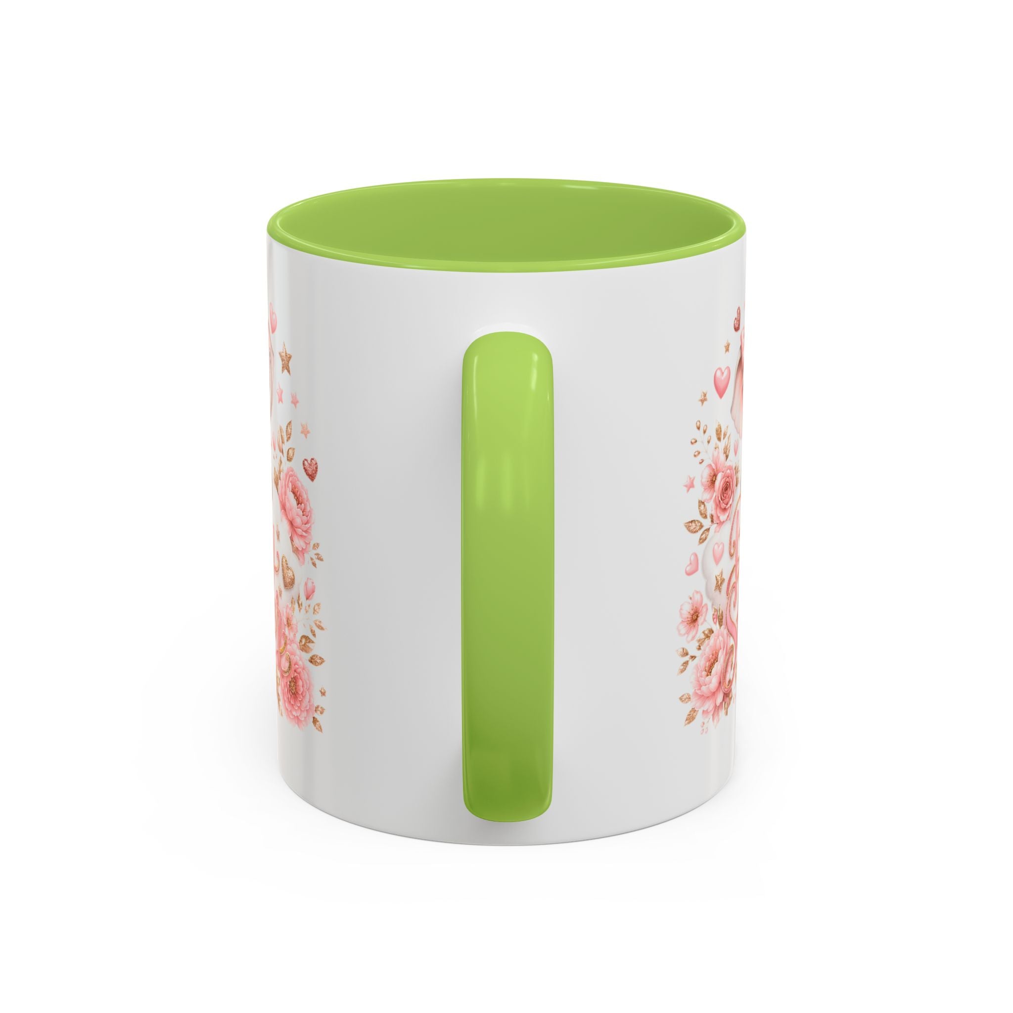 Baby Shower Coffee Mug – Cute Pink Elephant Floral 11/15oz Accent Mug